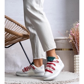 D/GMR Tênis cinza tênis femininos com cadarços vermelhos Arcobaleno 2 D/GMR Tênis cinza tênis femininos com cadarços vermelhos Arcobaleno 2