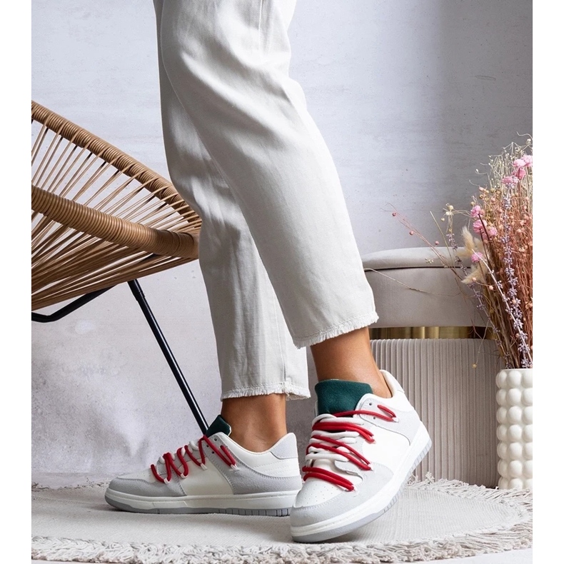 D/GMR Tênis cinza tênis femininos com cadarços vermelhos Arcobaleno 2 D/GMR Tênis cinza tênis femininos com cadarços vermelhos Arcobaleno 2