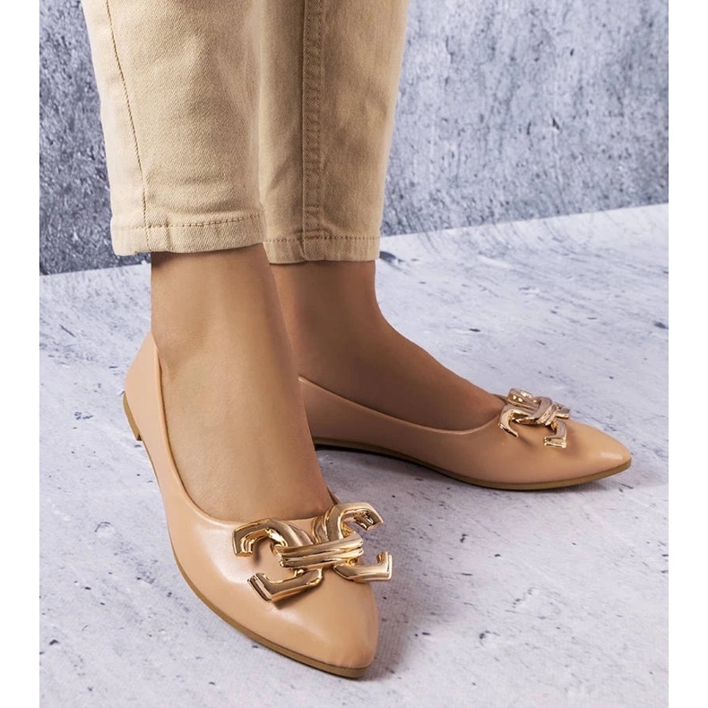 D/GMR Bailarinas bege escuro com enfeites Vallée 1