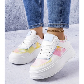 D/GMR Sapato plataforma branco e azul Heloise 1