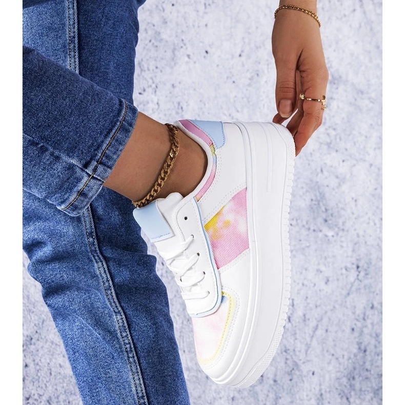 D/GMR Sapato plataforma branco e azul Heloise 2