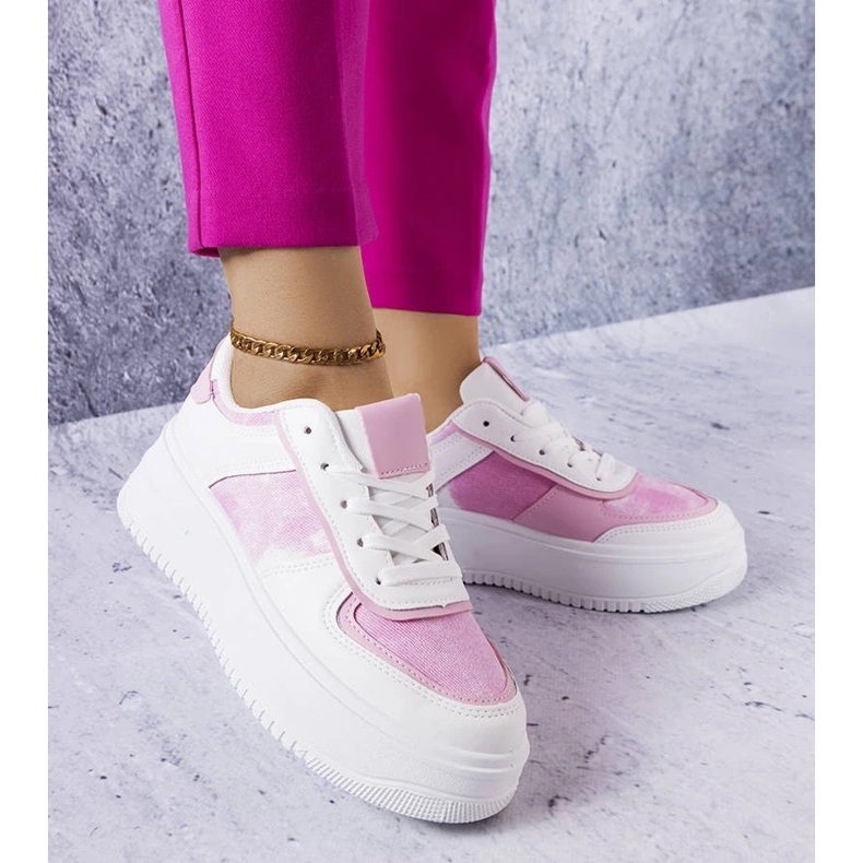 D/GMR Sapato plataforma branco e rosa Heloise 1 D/GMR Sapato plataforma branco e rosa Heloise 1