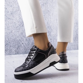 D/GMR Tênis preto decorado com o monograma Grandbois 1