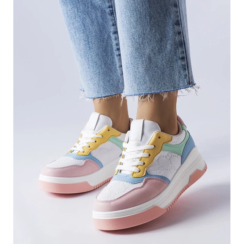 D/GMR Tênis rosa decorado com relevo Paré 1