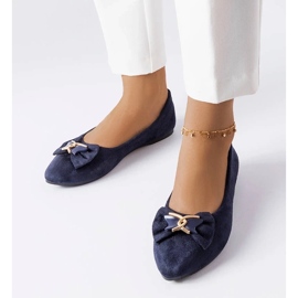 D/GMR Bailarinas azul marinho decoradas com laço Jetté 1