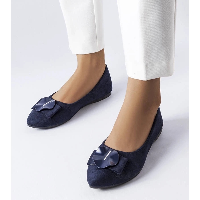 D/GMR Bailarinas azul marinho decoradas com strass Rémy 1