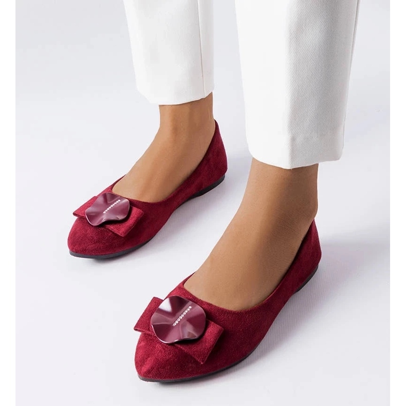 D/GMR Bailarinas bordô decoradas com strass Rémy vermelho 1