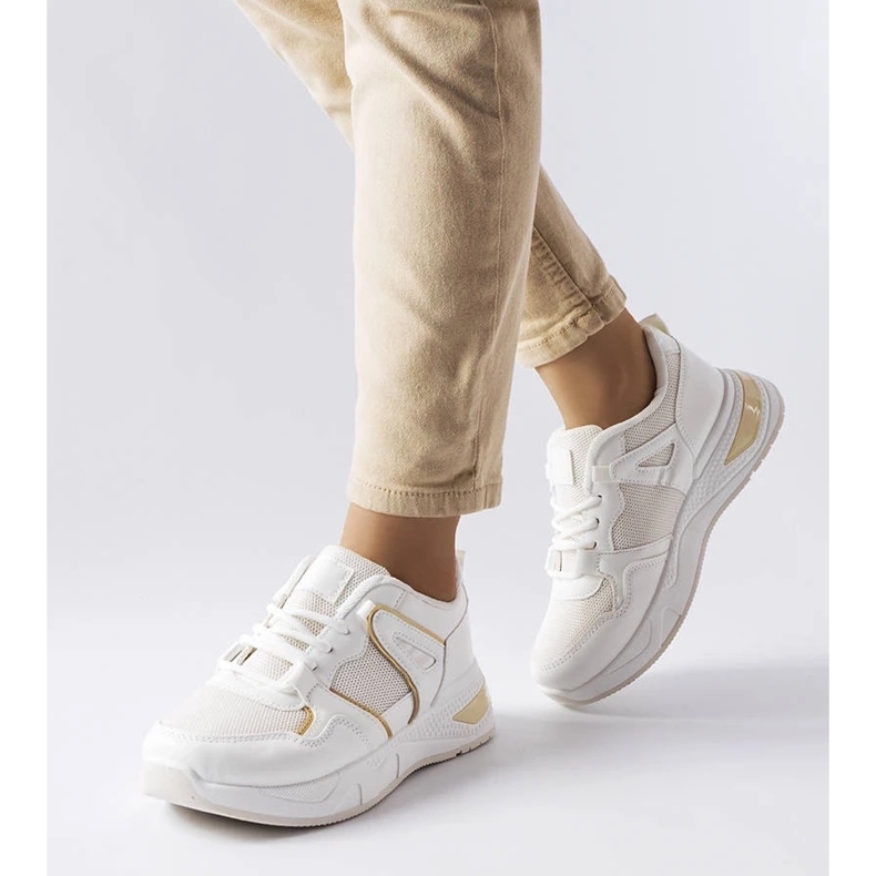 D/GMR Sapatilhas brancas de materiais combinados da Caya branco 1