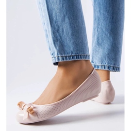 D/GMR Bailarinas bege decoradas com laço Harlingen 2