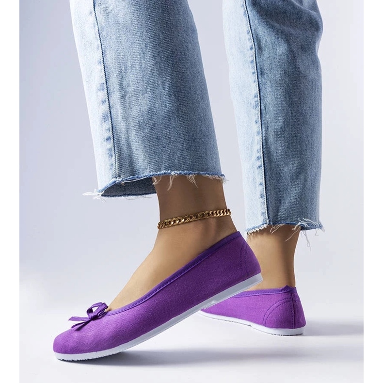 D/GMR Bailarinas de tecido roxo da Gendron tolet 2