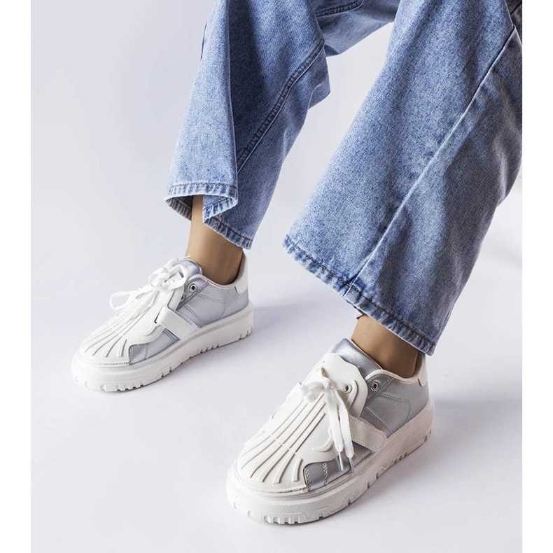 D/GMR Tênis prateado na plataforma Binet prata 2