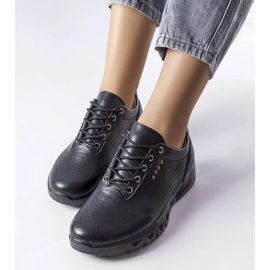 D/GMR Brogue de couro preto vazado, Brodeur 2