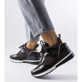 D/GMR Tênis plataforma preto e dourado Vincez 2