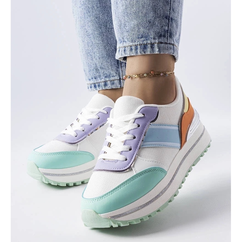 D/GMR Tênis verde com apliques de glitter Lang 1