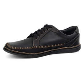 Olivier Sapatos de couro masculino Modelo casual 313gt preto 1