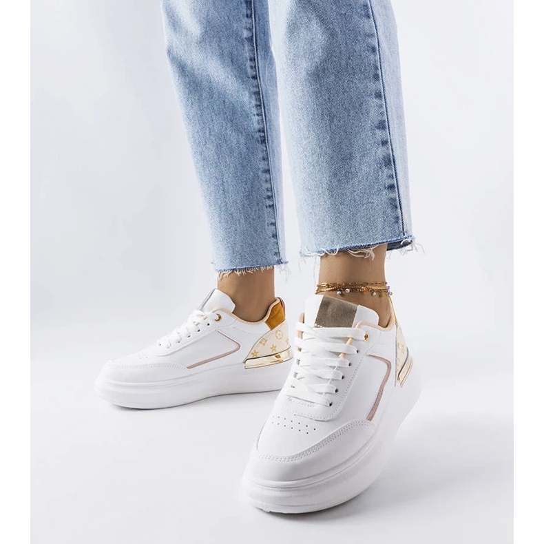 D/GMR Tênis branco com detalhes bege Margarita 2 D/GMR Tênis branco com detalhes bege Margarita 2