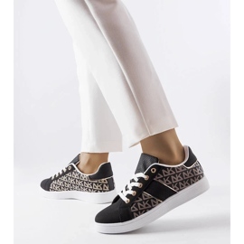 D/GMR Sapatilhas pretas decoradas com o monograma Bolduc preto 2