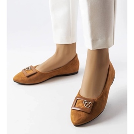 D/GMR Bailarinas marrons decoradas com strass da Fleming marrom 1