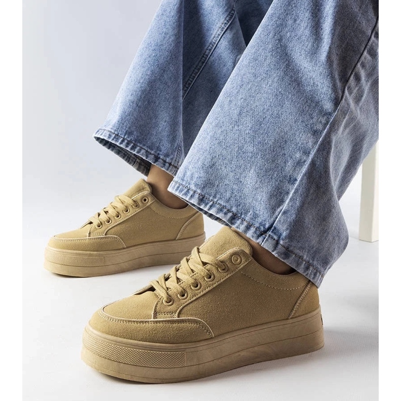 D/GMR Tênis plataforma bege Amathymes. 2