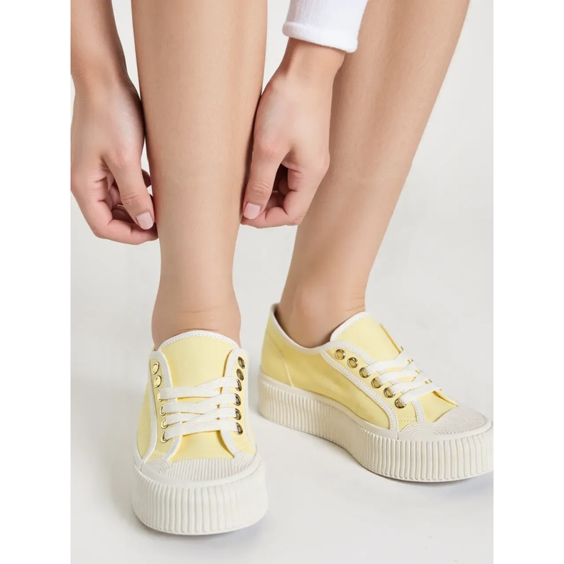Tênis plataforma feminino amarelo 2