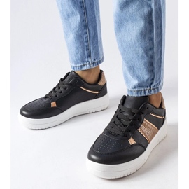 D/GMR Tênis esportivo preto e dourado da Parma 1