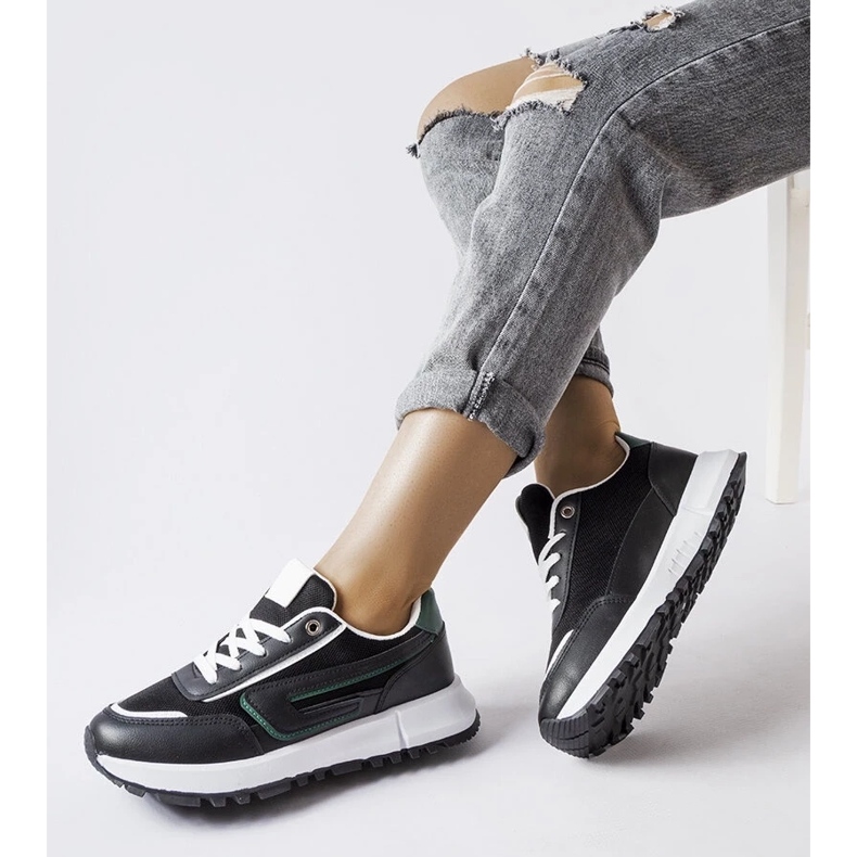 D/GMR Tênis preto com detalhes verdes Tod 1