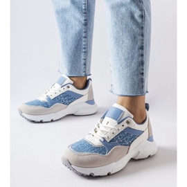 D/GMR Sapatos azuis e brancos com detalhes prateados do Rio cinza 1 D/GMR Sapatos azuis e brancos com detalhes prateados do Rio cinza 1