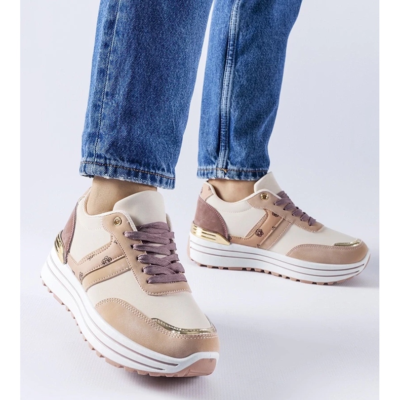 D/GMR Sapatos plataforma Provinciale rosa e bege 2