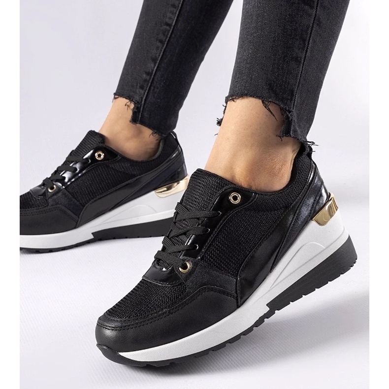 D/GMR Tênis preto Gauvin com cunha 2