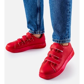 D/GMR Tênis vermelho com fecho de velcro da Paré 2 D/GMR Tênis vermelho com fecho de velcro da Paré 2