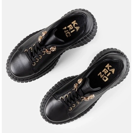 D/GMR Tênis de couro preto na plataforma Karino 2