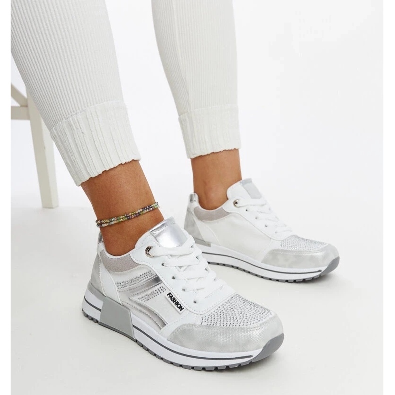 D/GMR Tênis plataforma prateado com strass Mauli prata 1