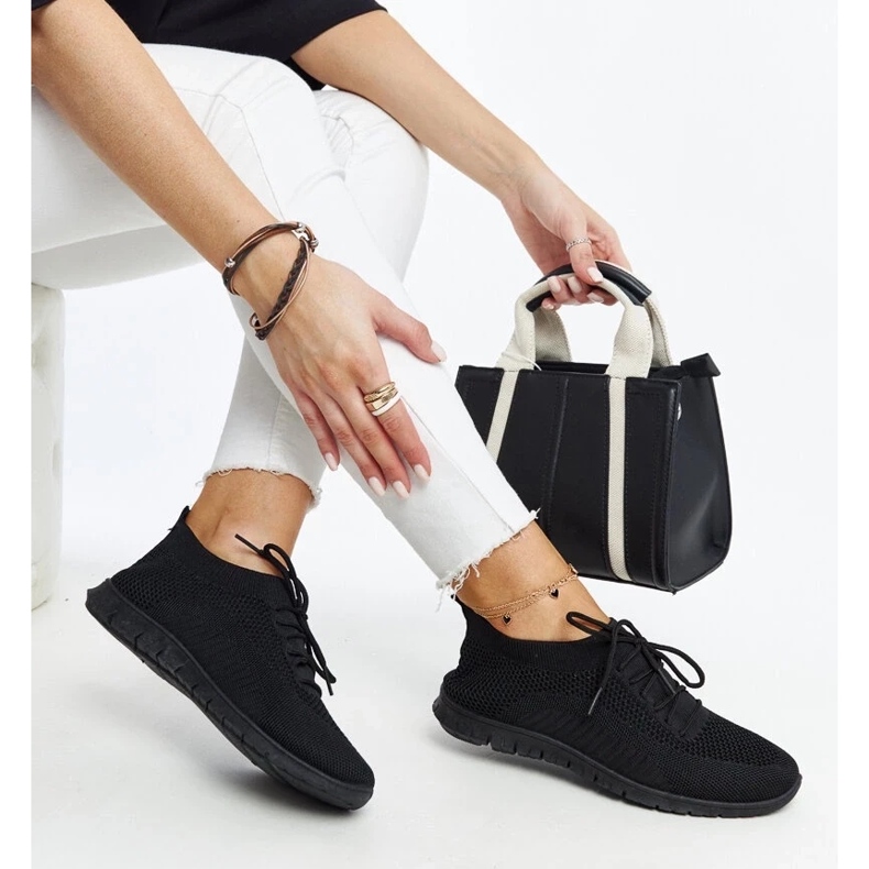 D/GMR Tênis Zahira de tecido preto 2