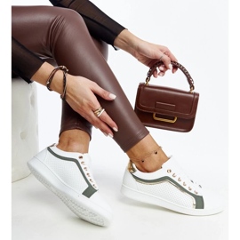 D/GMR Tênis branco e verde na plataforma Amala 1