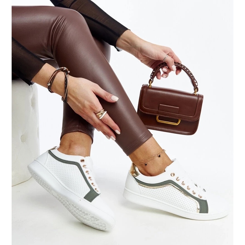 D/GMR Tênis branco e verde na plataforma Amala 1