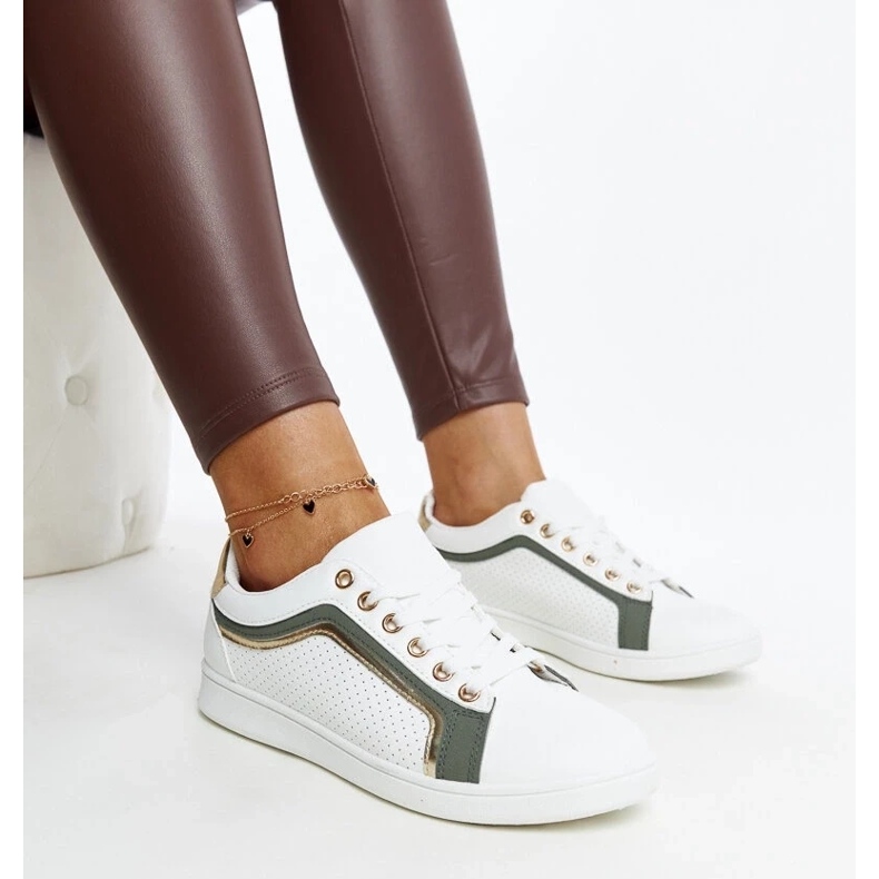 D/GMR Tênis branco e verde na plataforma Amala 2