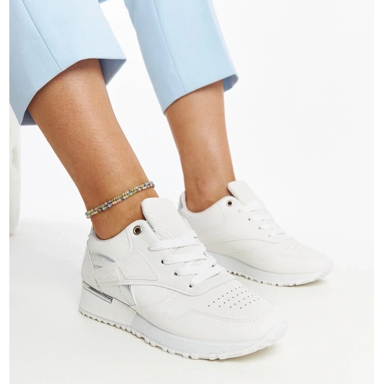 D/GMR Tênis branco de pele de cobra Tasnim 2 D/GMR Tênis branco de pele de cobra Tasnim 2