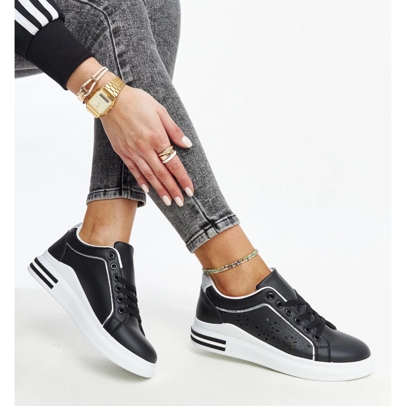 D/GMR Tênis preto vazado com glitter Zorka 2