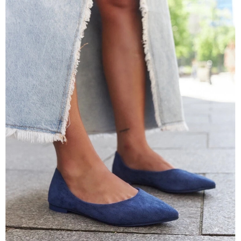 Sapatilhas de balé Mays com bico fino azul 2 Sapatilhas de balé Mays com bico fino azul 2