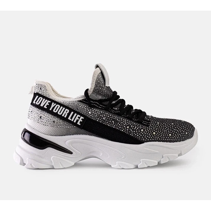 D/CEO Tênis maciço branco e cinza brilhante do Senai preto 1