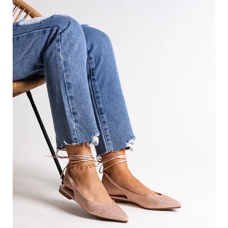 D/CEO Safine sapatilhas rosa com cadarço e strass 2