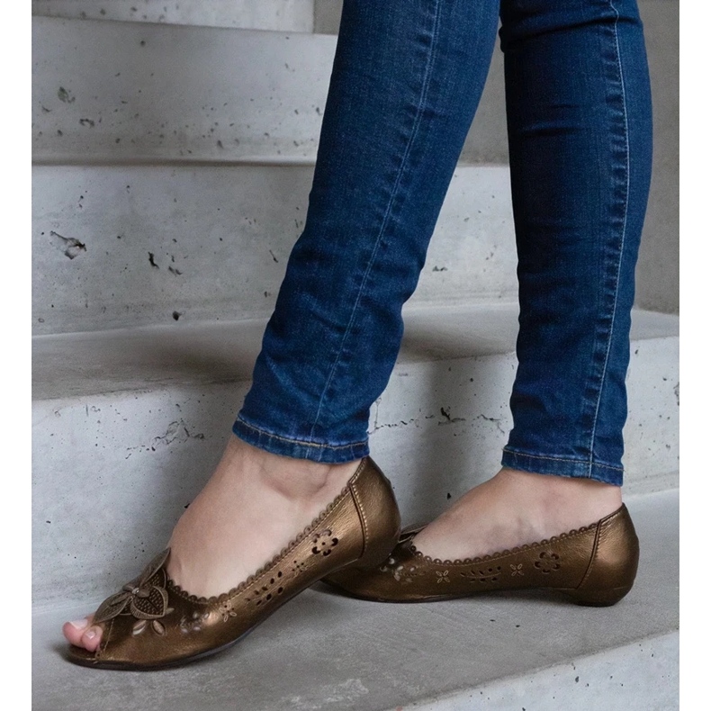 D/CEO Sapatilhas marrons vazadas com biqueira aberta da Ursull marrom 2