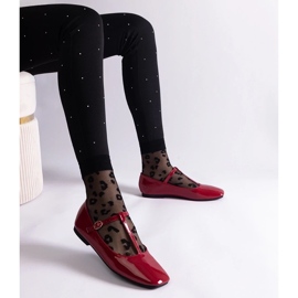 D/CEO Bailarinas envernizadas vermelhas com cinto de Marselha vermelho 2