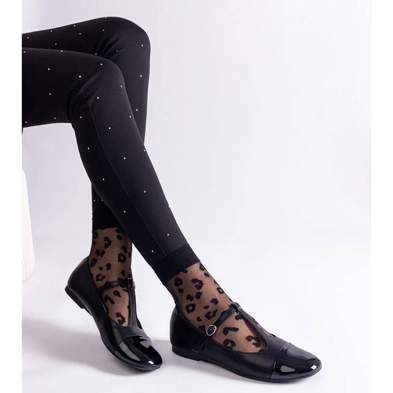 D/CEO Sapatilhas pretas com biqueira envernizada, fechadas com fivela Gloriana preto 1