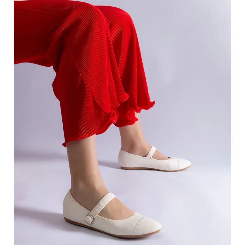 D/CEO Sapatilhas brancas com acabamento fosco, fechadas com fivela Longhola branco 2