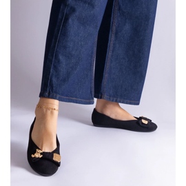 D/CEO Sapatilhas pretas decoradas com laço e broche de Esdras preto 2