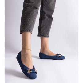 D/CEO Sapatilhas azul marinho decoradas com laço e broche de Esdras 2