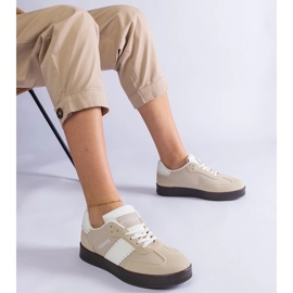 D/CEO Tênis plataforma bege com costura Puente 1