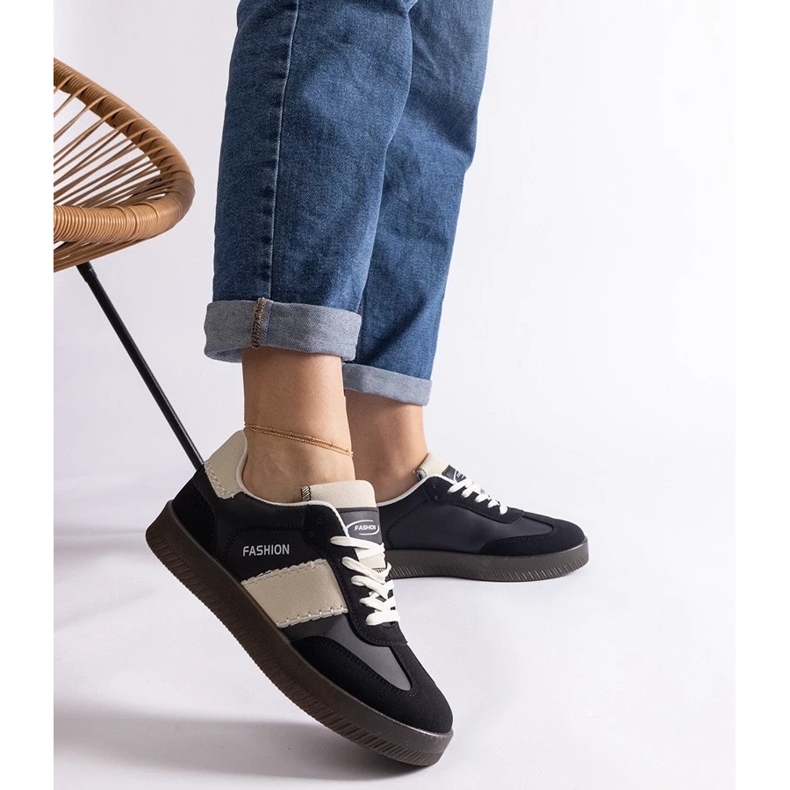 D/CEO Tênis plataforma preto com costura Puente 2