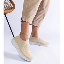 D/CEO Tênis de esportes aquilina deslizantes bege 2